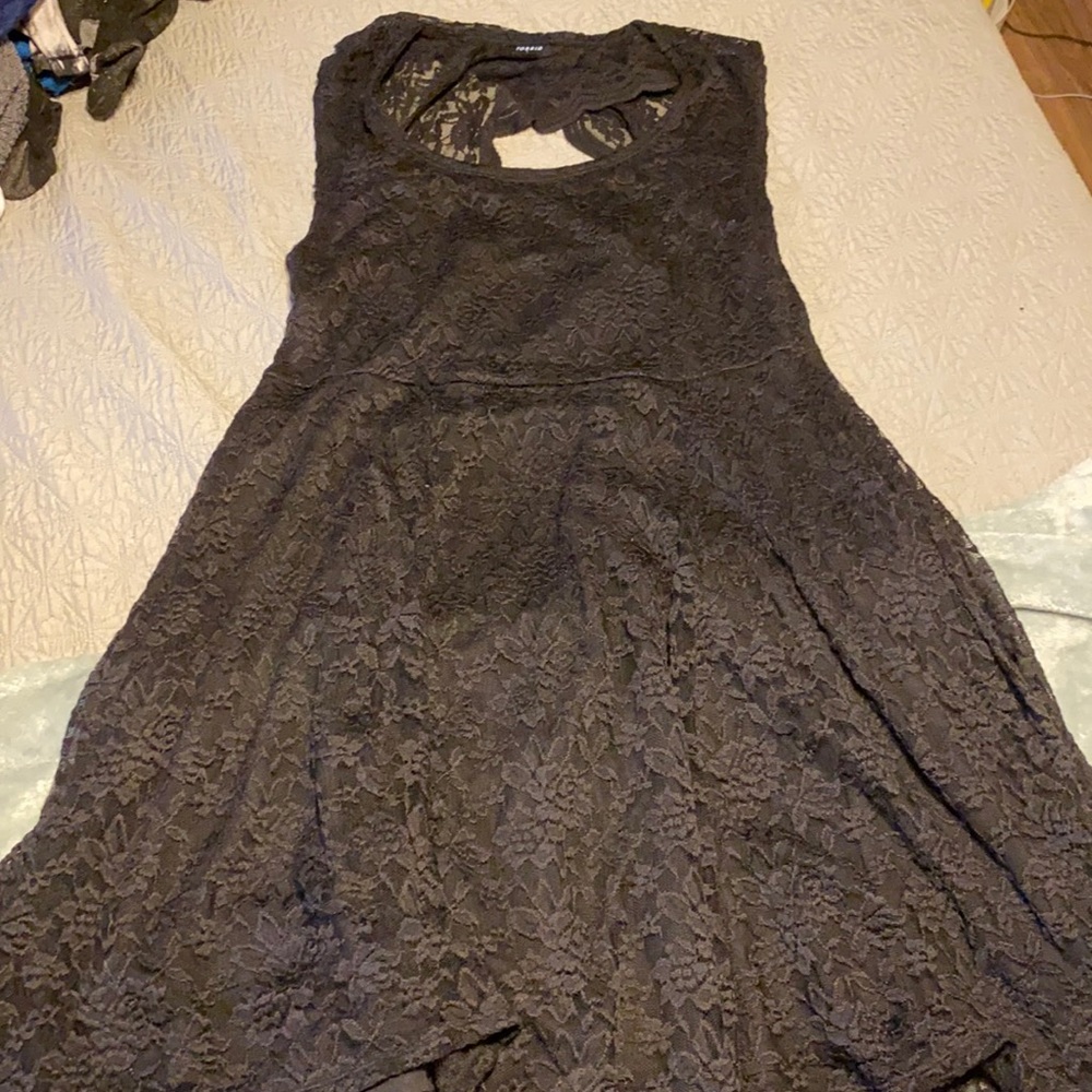 Plus size black lace dress